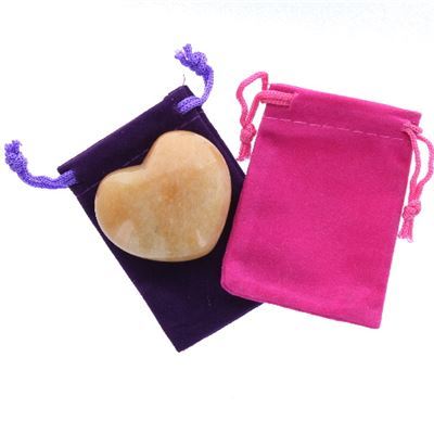 Peach Aventurine Heart Large in Pouch